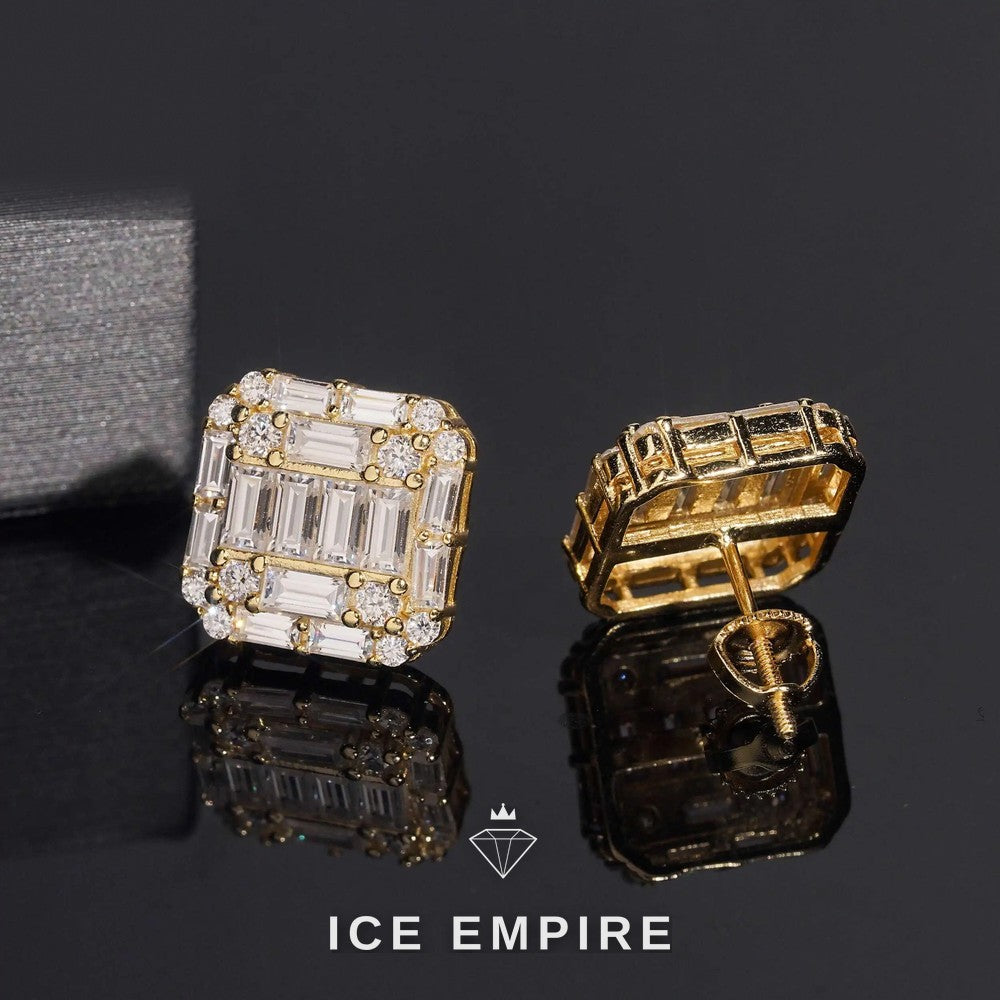 Iced Out Rose Gold Plated Moissanite Earrings