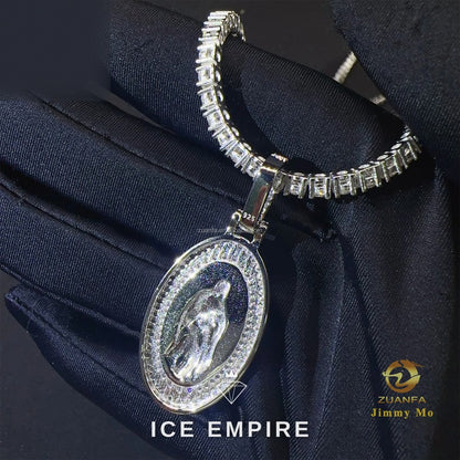 Iced Out Cross Gold Plated Moissanite Pendant