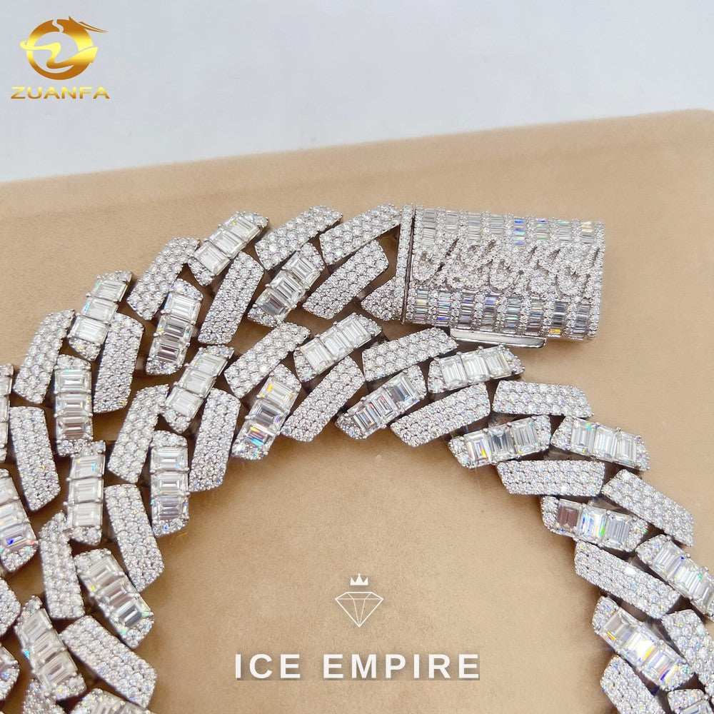 Iced Out Rose Gold Plated Moissanite Cuban Chain