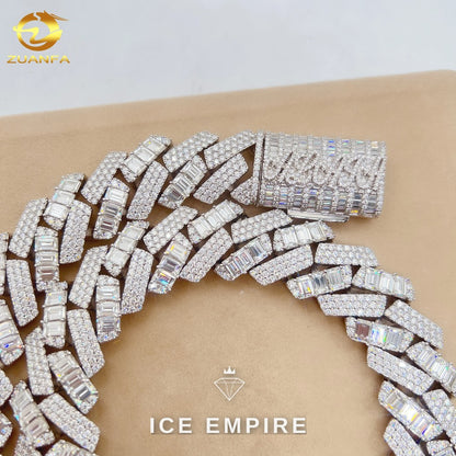Iced Out Rose Gold Plated Moissanite Cuban Chain