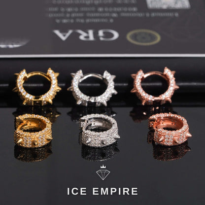 Iced Out 925 Silver Moissanite Hoop Earrings