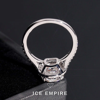 Iced Out 925 Silver Moissanite Engagement Ring