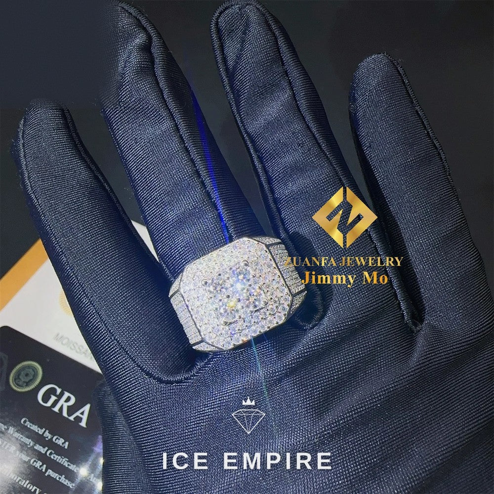 Iced Out Gold Plated Moissanite Ring