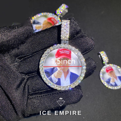 Iced Out Rose Gold Plated Moissanite Pendant