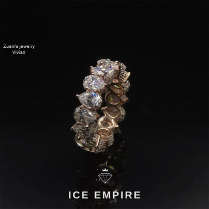 Iced Out 925 Silver Moissanite Ring