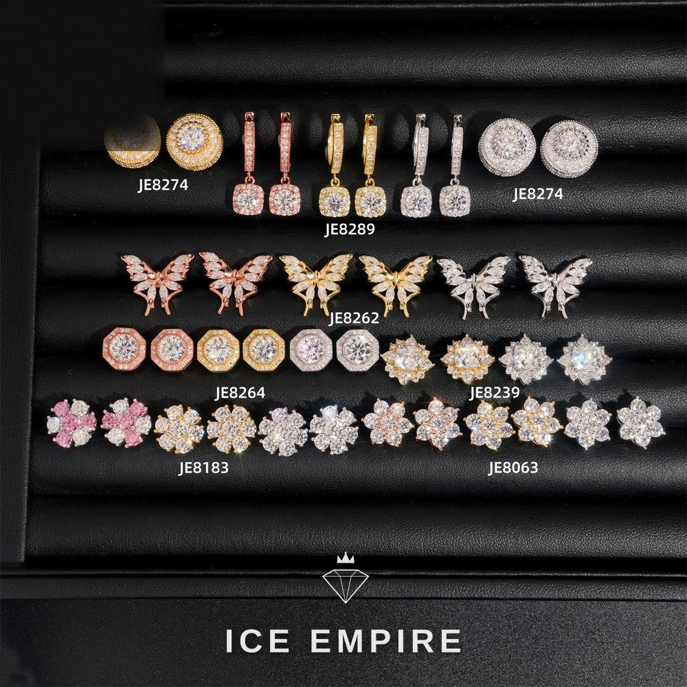 Iced Out 925 Silver Moissanite Earrings