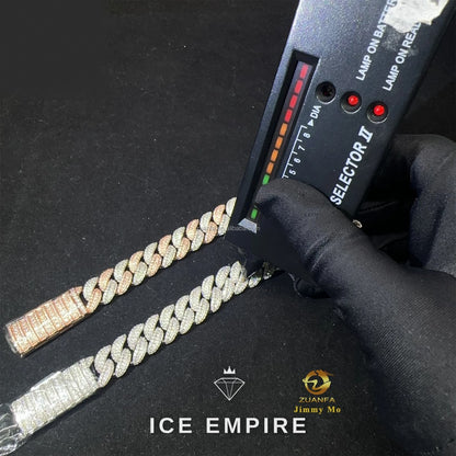 Iced Out 925 Silver Moissanite Cuban Chain