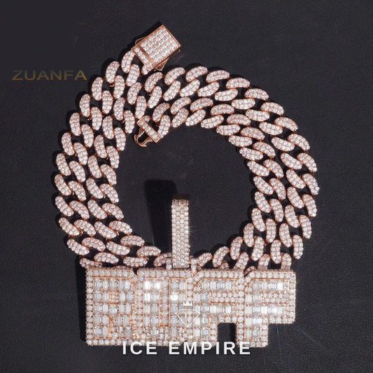Iced Out Rose Gold Pendant