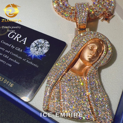 Iced Out 925 Silver Moissanite Pendant