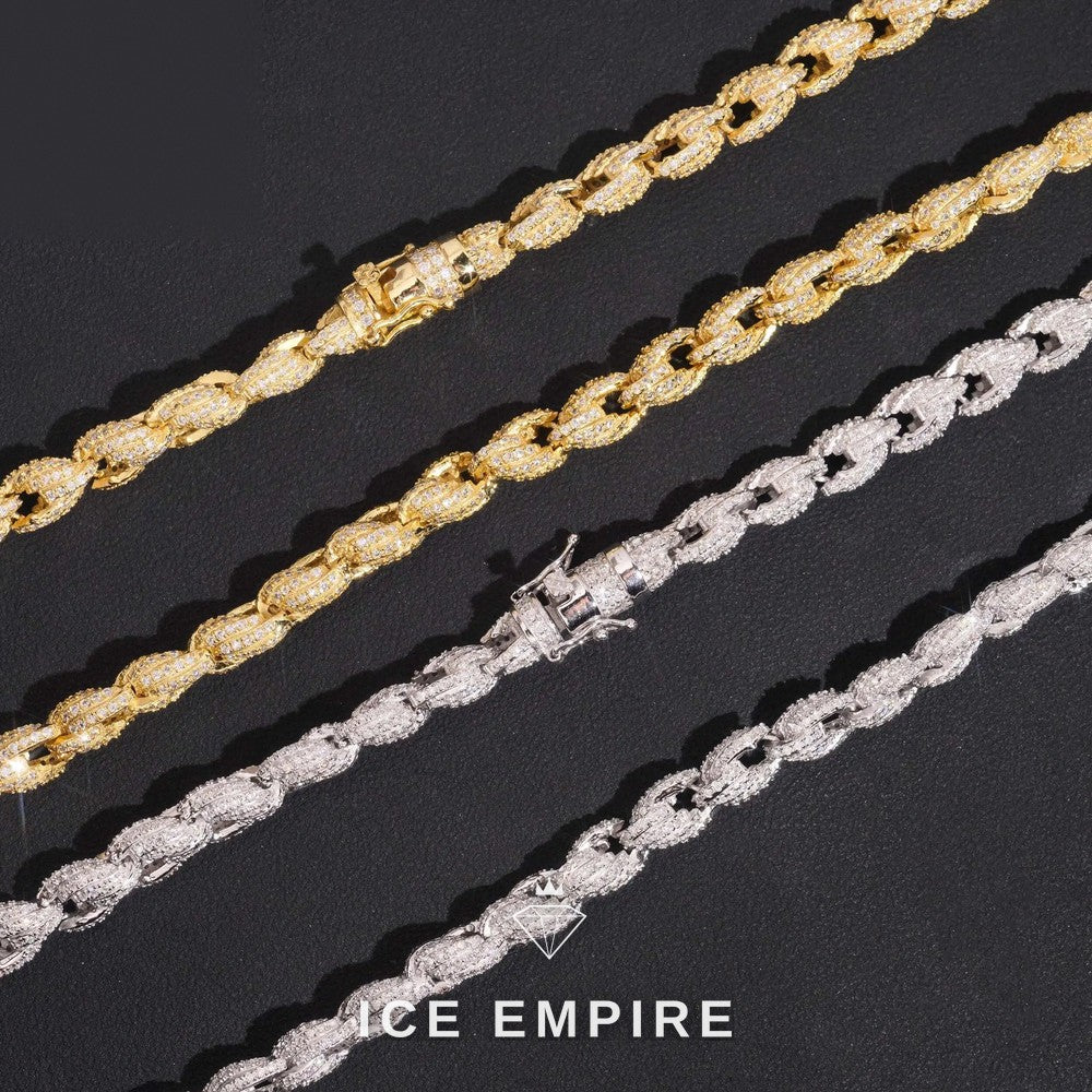 Iced Out Rose Gold Plated Moissanite Cuban Chain