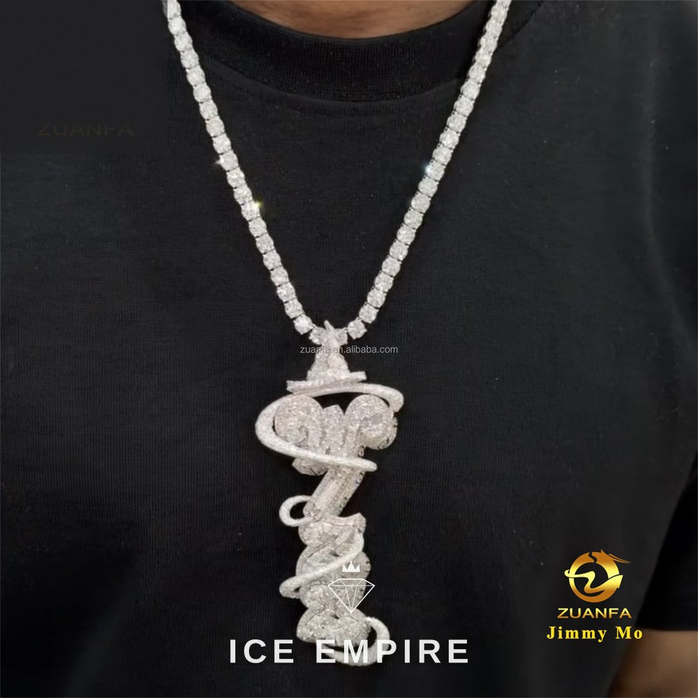 Iced Out 925 Silver Moissanite Pendant
