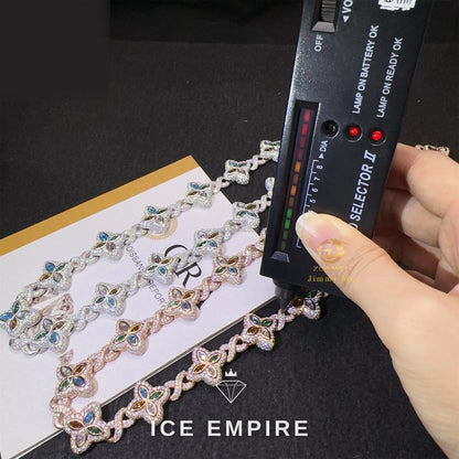 Iced Out Rose Gold Moissanite Cuban Chain