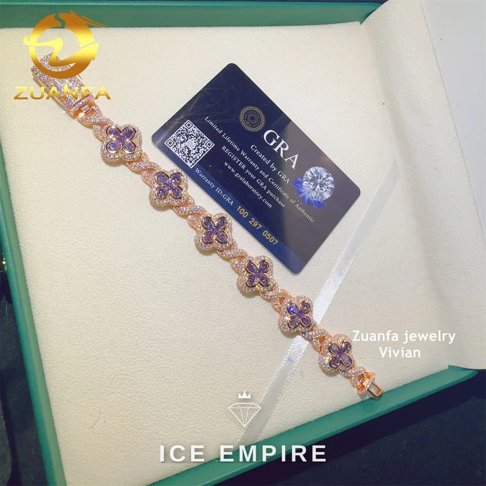Iced Out Rose Gold Plated Moissanite Cuban Chain
