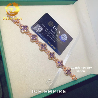 Iced Out Rose Gold Plated Moissanite Cuban Chain