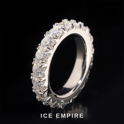 Iced Out Gold Plated Moissanite Wedding Band