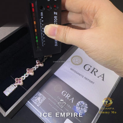 Iced Out 925 Silver Moissanite Cuban Chain
