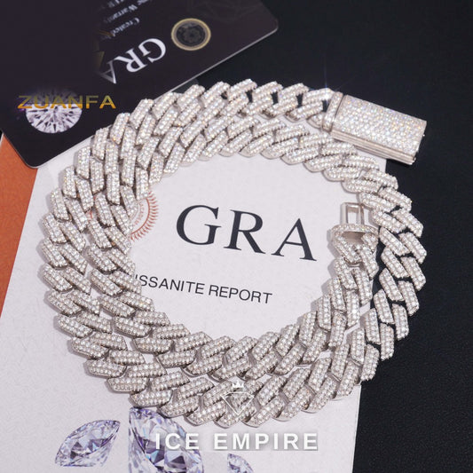 Iced Out Rose Gold Plated Moissanite Cuban Chain