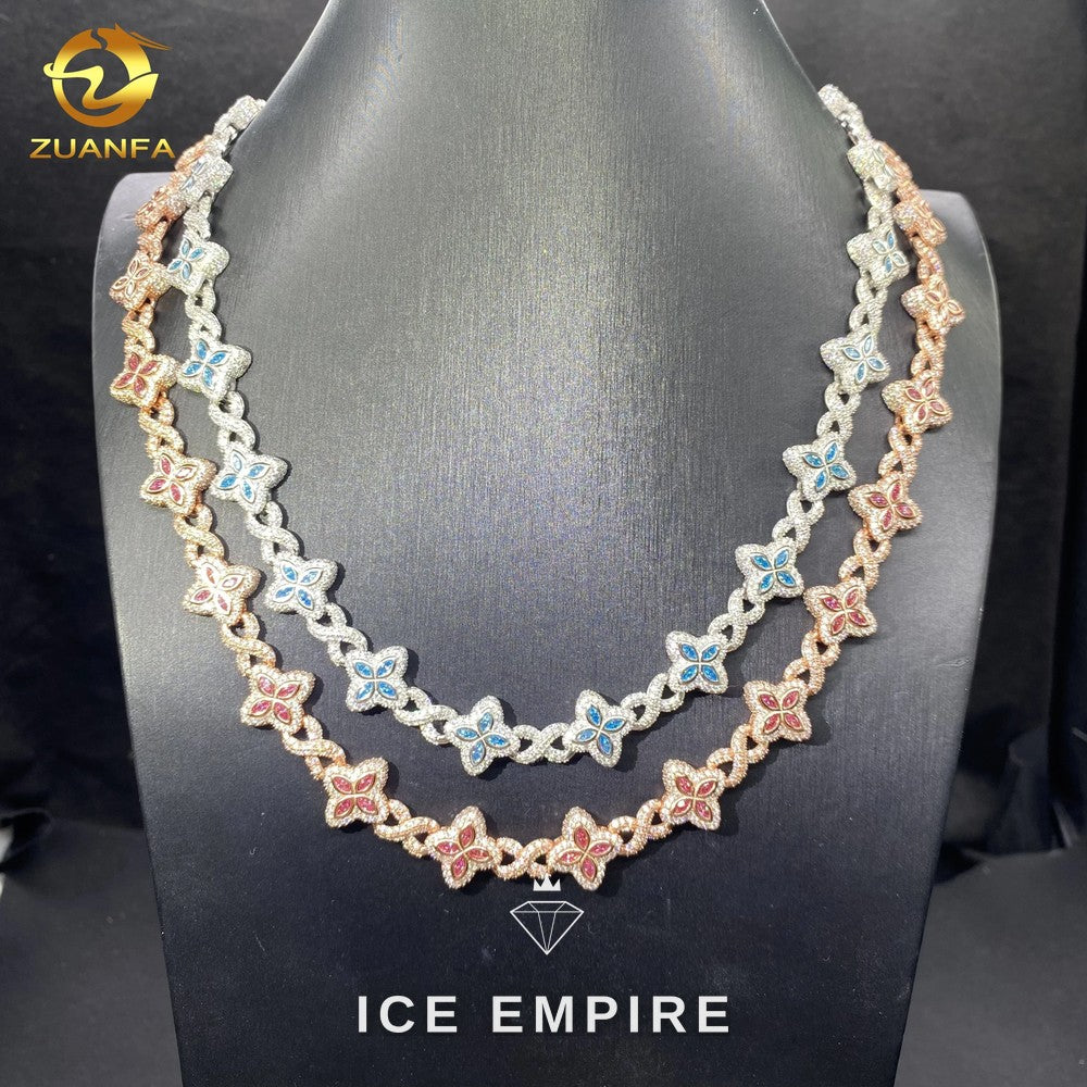 Iced Out 925 Silver Moissanite Cuban Chain
