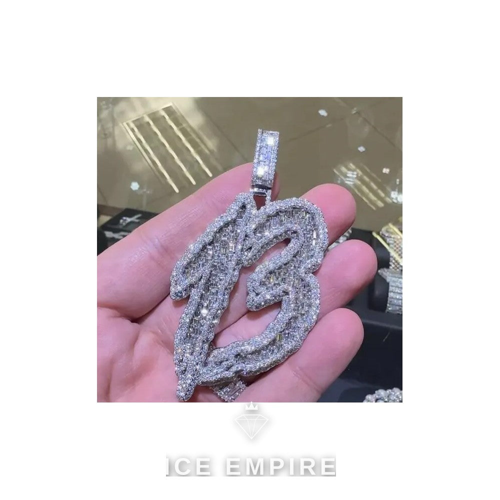 Iced Out Baguette 925 Silver Moissanite Cuban Chain