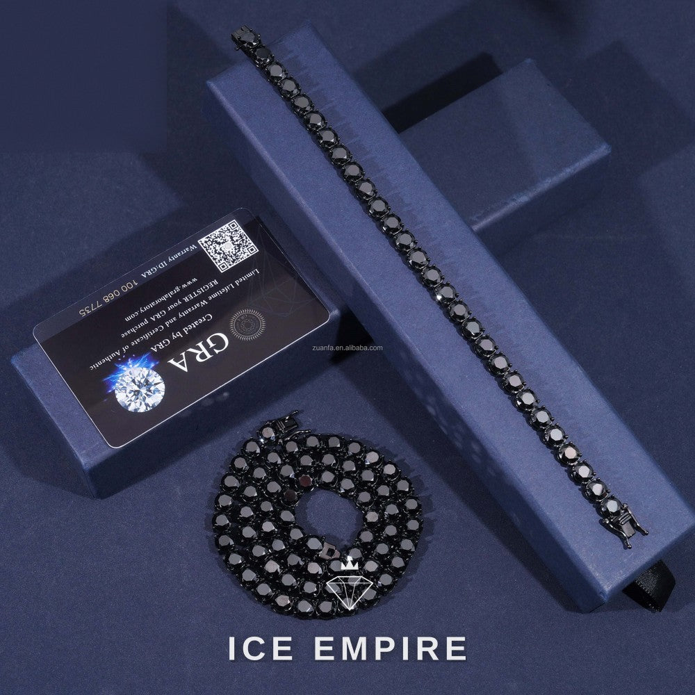 Iced Out 925 Silver Moissanite Cuban Chain
