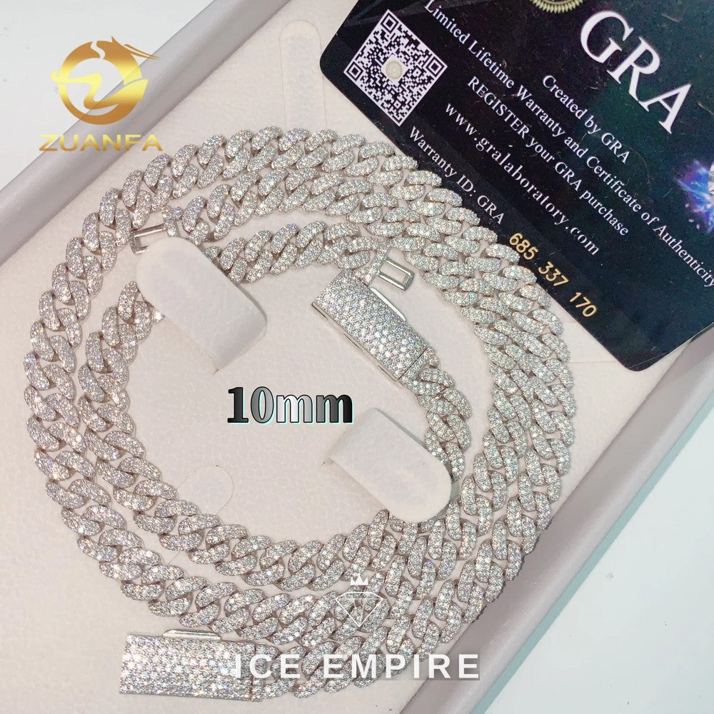 Iced Out Rose Gold Plated Moissanite Cuban Chain