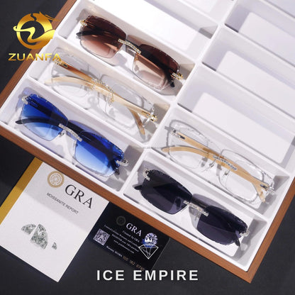 Iced Out 925 Silver Moissanite Glasses