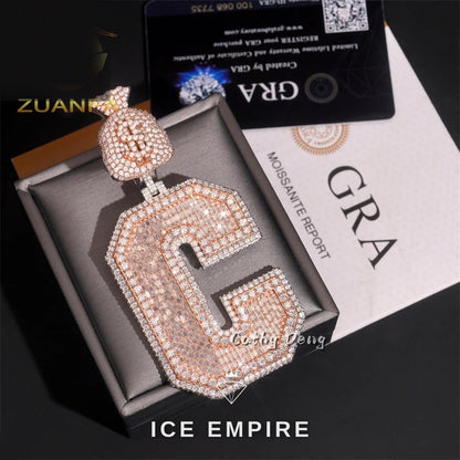 Iced Out Baguette 925 Silver Moissanite Cuban Chain