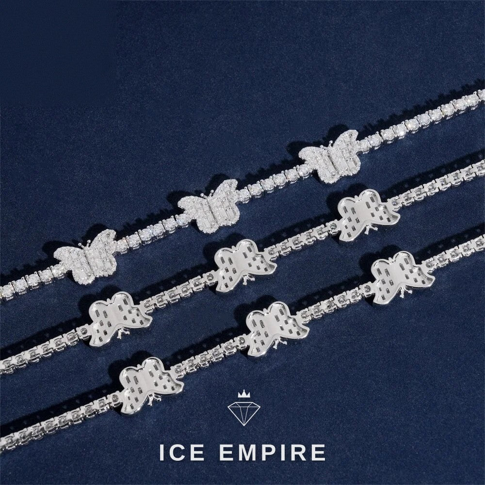 Iced Out 925 Silver Moissanite Tennis Chain