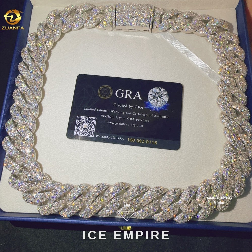 Iced Out Rose Gold Plated Moissanite Cuban Chain