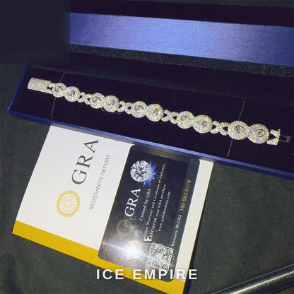 Iced Out 925 Silver Moissanite Cuban Chain