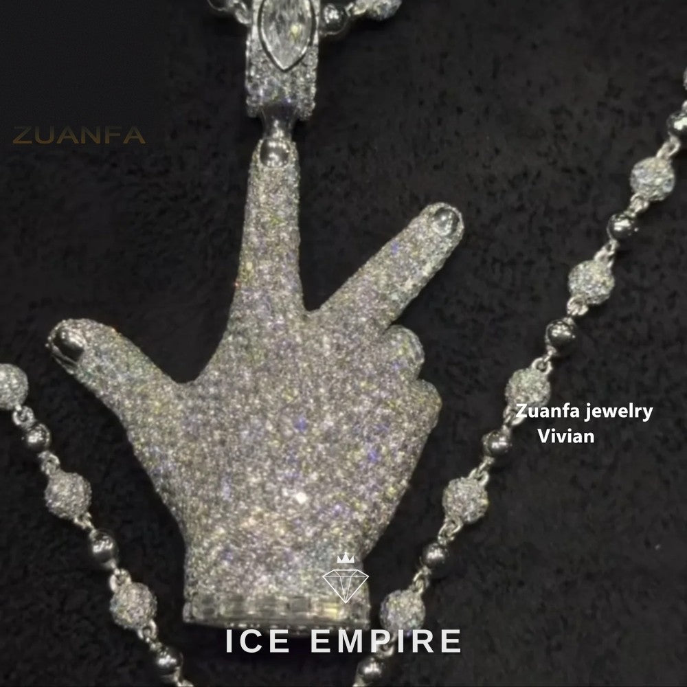 Iced Out 925 Silver Pendant