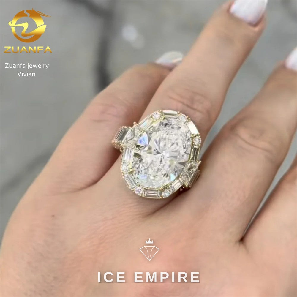 Iced Out 925 Silver Moissanite Wedding Band