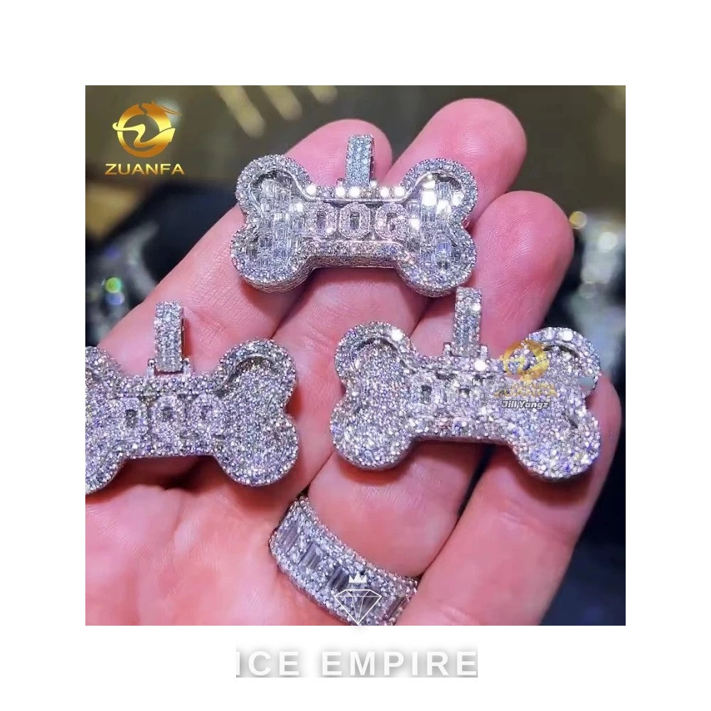 Iced Out Cross 925 Silver Moissanite Pendant