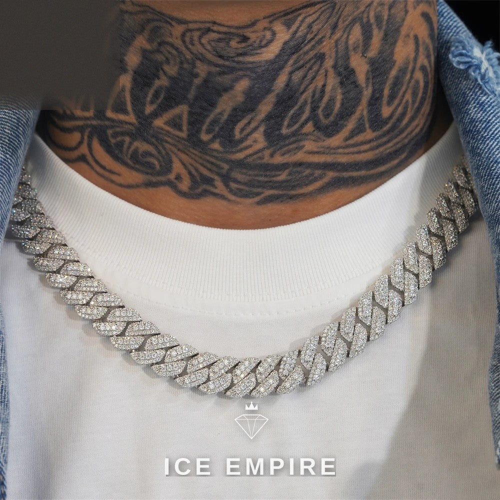 Iced Out Gold Plated Moissanite Cuban Chain