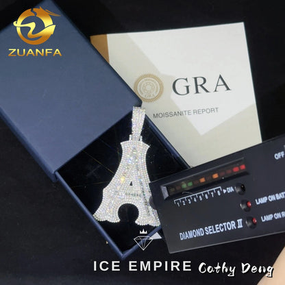 Iced Out Baguette Rose Gold Plated Moissanite Pendant