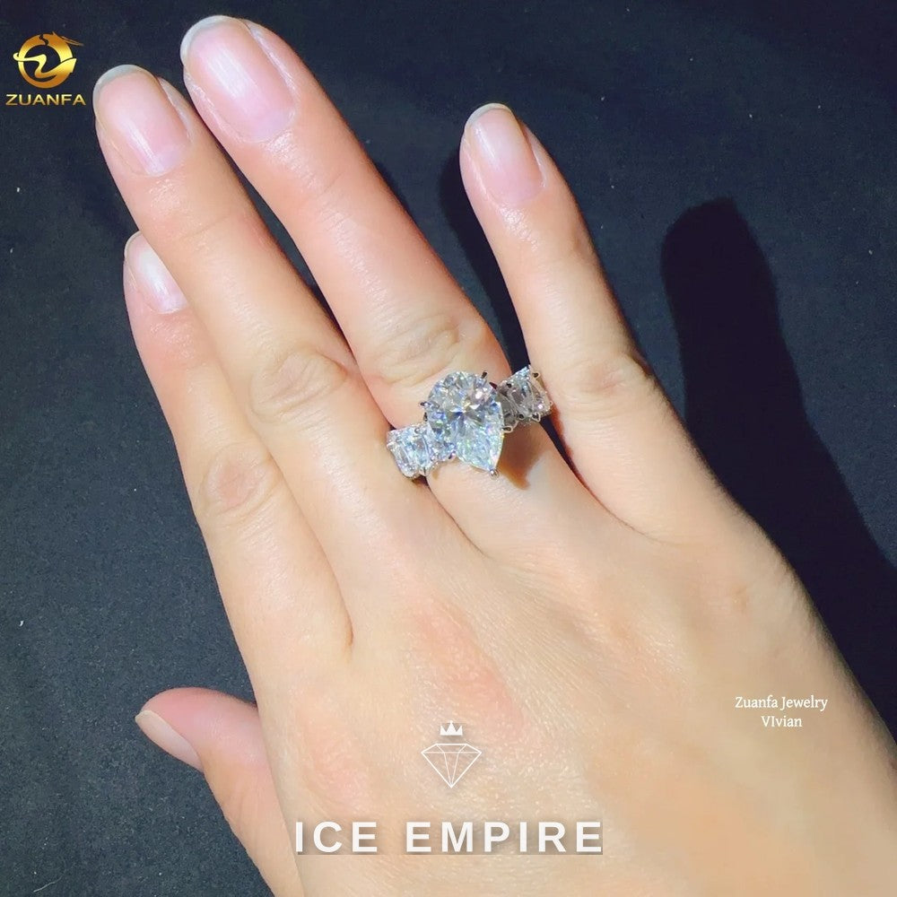 Iced Out 925 Silver Moissanite Ring