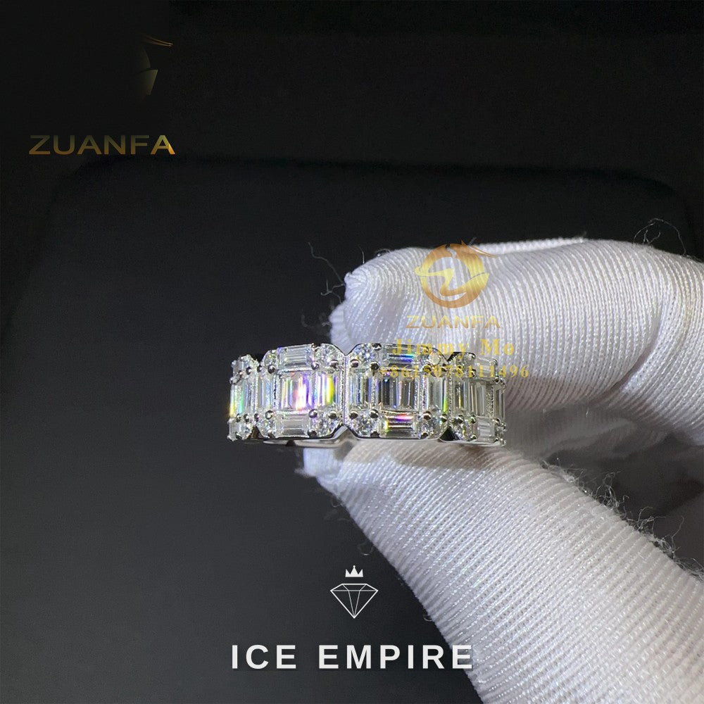 Iced Out Baguette Gold Plated Moissanite Ring
