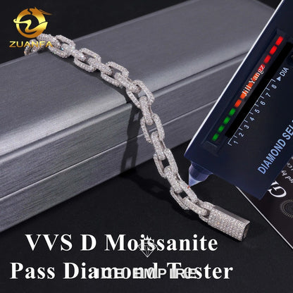 Iced Out 925 Silver Moissanite Cuban Chain