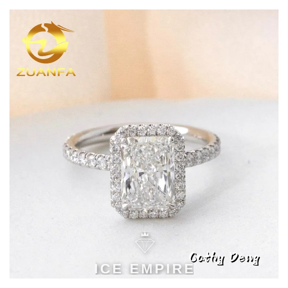 Iced Out 10K Gold Lab Grown Diamond Engagement Ring