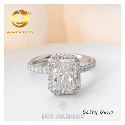 Iced Out 10K Gold Lab Grown Diamond Engagement Ring