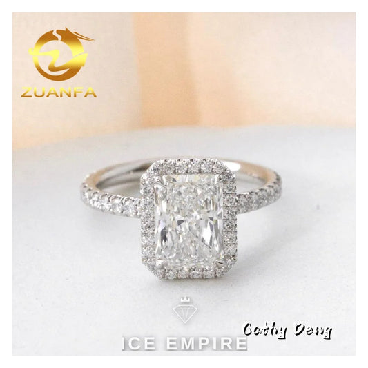 Iced Out 10K Gold Lab Grown Diamond Engagement Ring