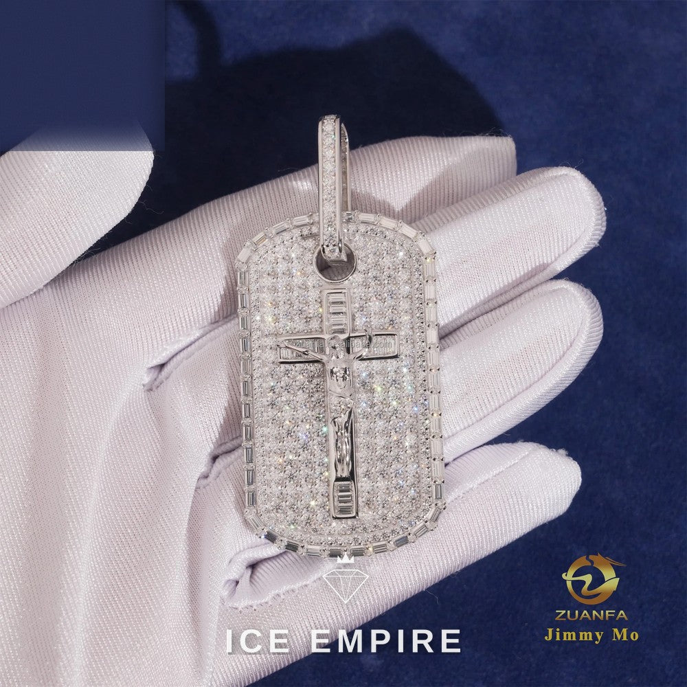 Iced Out Cross 925 Silver Moissanite Pendant
