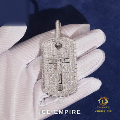 Iced Out Cross 925 Silver Moissanite Pendant
