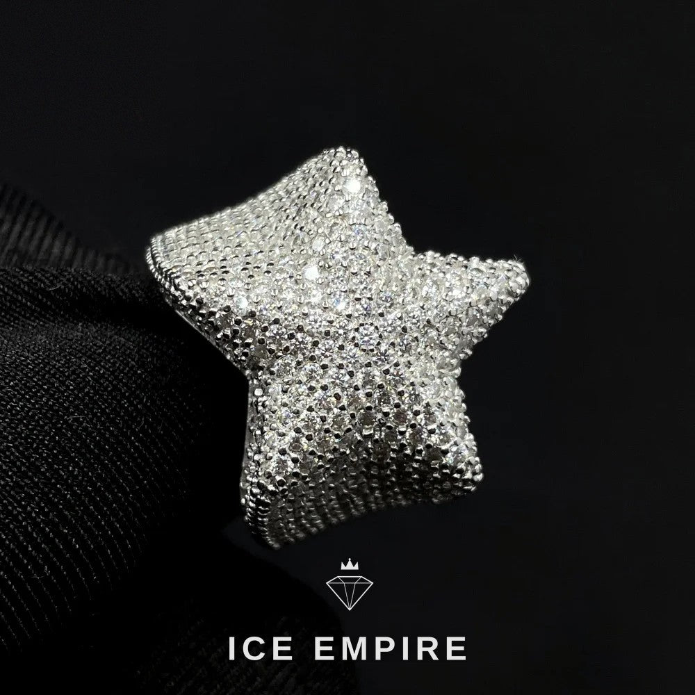 Iced Out 925 Silver Moissanite Ring