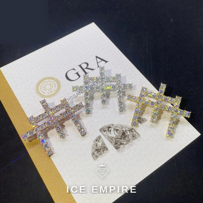 Iced Out Cross Rose Gold Plated Moissanite Pendant