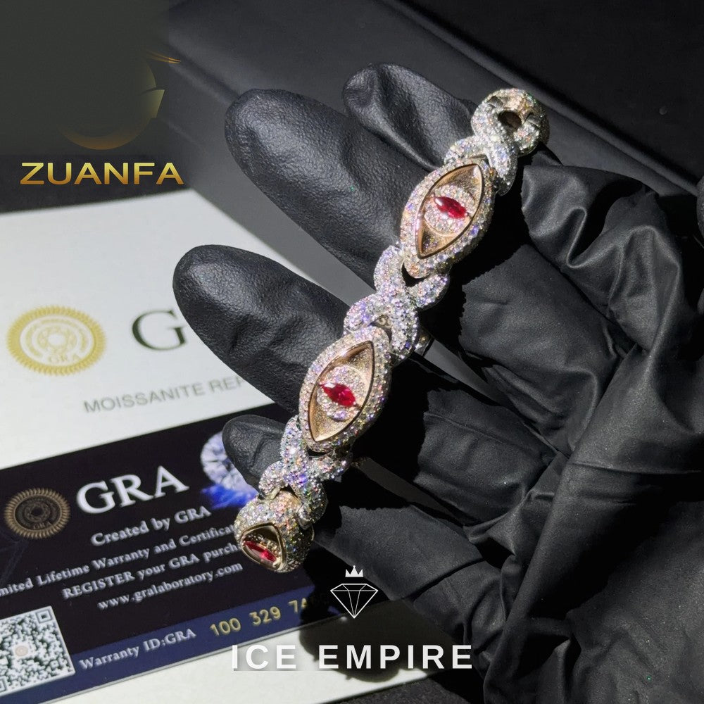 Iced Out 925 Silver Moissanite Cuban Chain