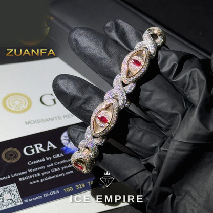 Iced Out 925 Silver Moissanite Cuban Chain