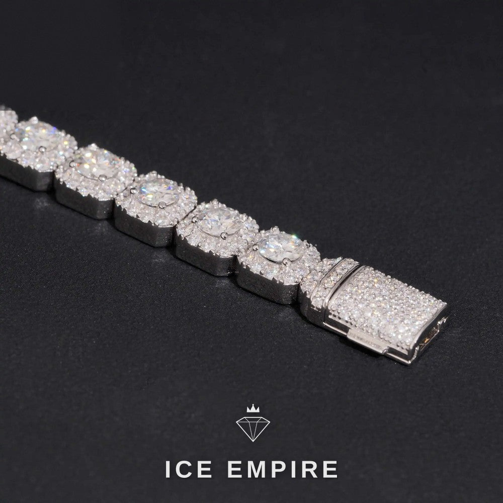 Iced Out 925 Silver Moissanite Cuban Chain