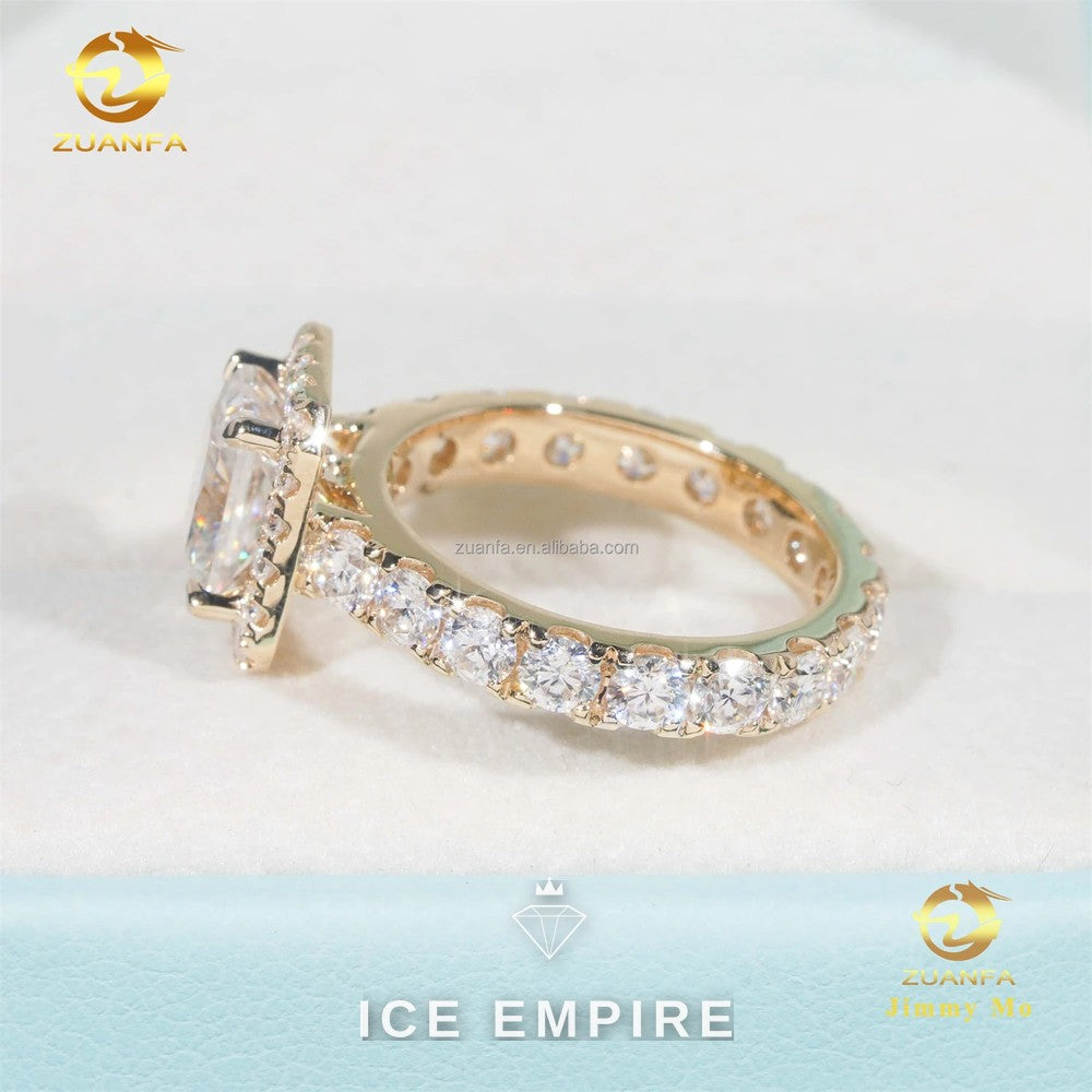 Iced Out 14K Gold Lab Grown Diamond Engagement Ring