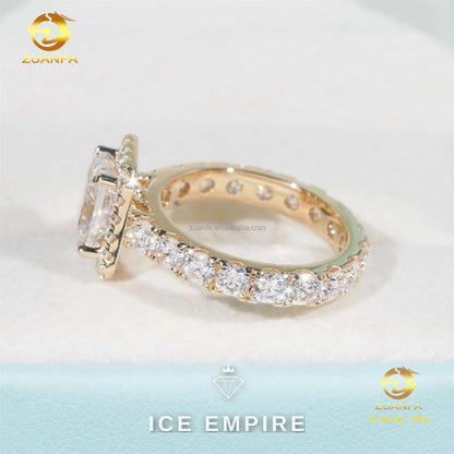Iced Out 14K Gold Lab Grown Diamond Engagement Ring